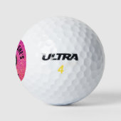 Funny 40th Birthday Pink Glitter Personalized Golfballen (Logo)