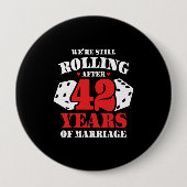 Funny 42e Jubileum koppels getrouwd 42 jaar Ronde Button 4,0 Cm (Voorkant)