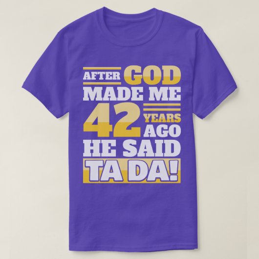 Funny 42e verjaardag 42 jaar lange hoes t-shirt (Design voorkant)