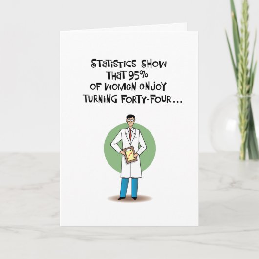 Funny 44th Birthday Card voor haar Kaart (Voorkant)