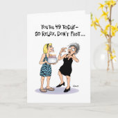 Funny 49th Birthday Greeting Kaart (Gele Bloem)