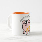 Funny 4 Cartoon Illustration Pig Year 2019 Mok (Voorkant links)