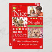 Funny 4 Photo Carte de Noël de famille (Devant / Derrière)