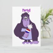 Funny 4e juli Fireworks Gorilla Party nodigt uit Kaart (Staand voorkant)
