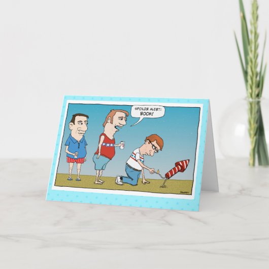 Funny 4e juli Fireworks Spoiler Alert Kaart (Voorkant)