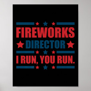 Funny 4th of Juli de Directeur van het Vuurwerk ik Poster