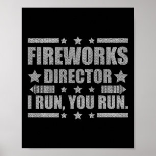 Funny 4th of Juli de Directeur van het Vuurwerk ik Poster