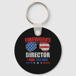 Funny 4th of Juli de Directeur van het Vuurwerk ik Sleutelhanger
