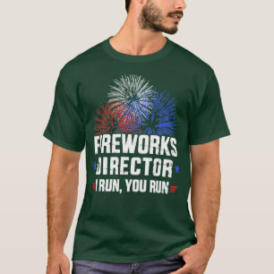 Funny 4th of Juli de Directeur van het Vuurwerk ik T-shirt