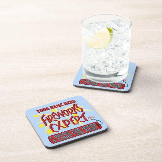 Funny 4th of Juli Onafhankelijkheidsvuurwerkdeskun Drankjes Onderzetter (Rechterzijde)