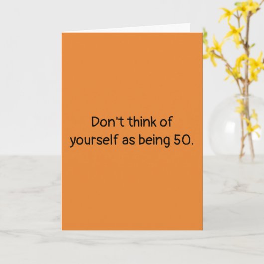 Funny 50e anniversaire carte (Fleur jaune)