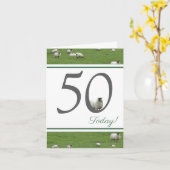Funny 50e anniversaire carte de mouton (Fleur jaune)