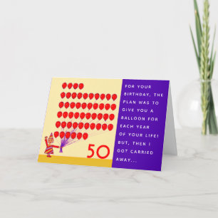 Funny 50e verjaardagskaart kaart
