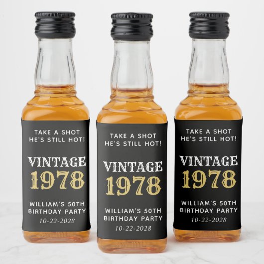 Funny  50th Birthday Black Likeurfles Etiket (Flessen)