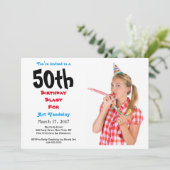 Funny 50th Birthday Blast Kaart (Staand voorkant)