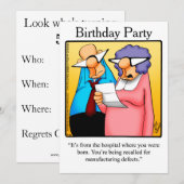 Funny 50th Birthday Party Invitations Kaart (Voorkant / Achterkant)