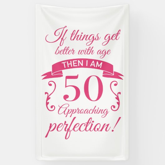 Funny 50th Birthday 'Perfection' Spandoek (Verticaal)