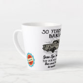 Funny 50th Birthday Retro Car Banger Add Name Date Latte Mok (Linkerhoek)