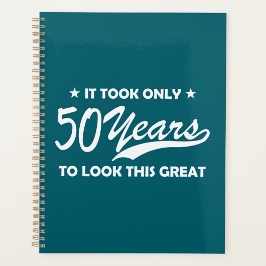 Funny 50th Birthday Retro Typography Planner (Voorkant)