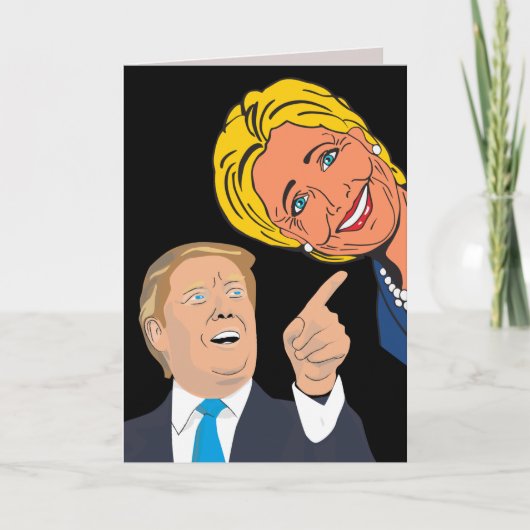 FUNNY 50TH BIRTHDAY TRUMP & HILLARY KAARTEN (Voorkant)