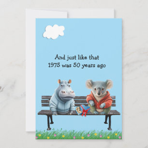 Funny 50th Year Reunion Invitation Kaart
