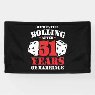 Funny 51ste Jubileum koppels gehuwd 51 jaar Spandoek