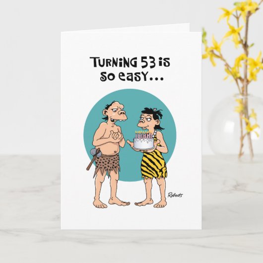 Funny 53e carte de voeux d'anniversaire (Fleur jaune)