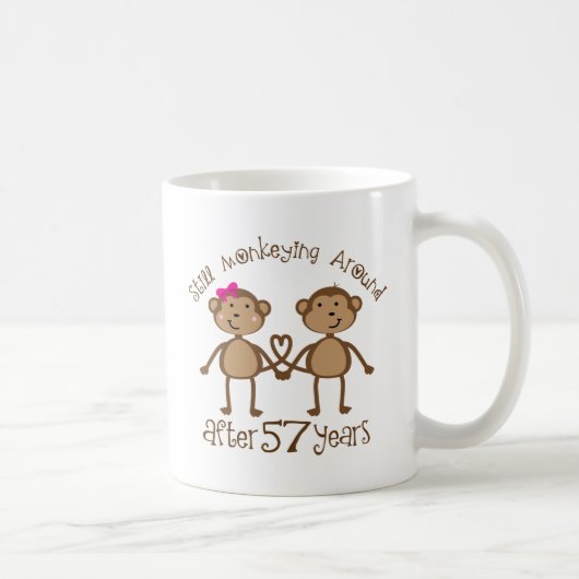 Funny 57th Wedding Jubileum Gifts Koffiemok (Rechts)