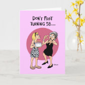 Funny 58th Birthday Kaart (Gele Bloem)