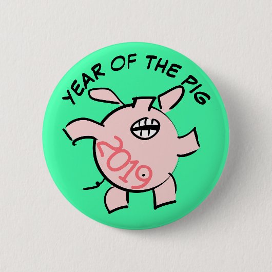 Funny 5 Cartoon Varkenshaar 2019 Kies kleur Button (Voorkant)