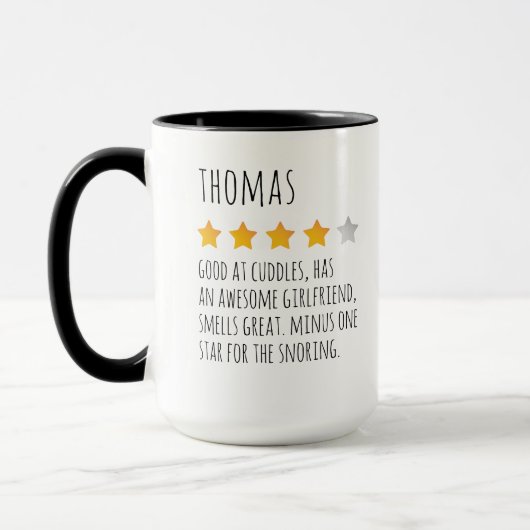 Funny 5 étoiles commentaire personnalisé nom Mug p (Gauche)