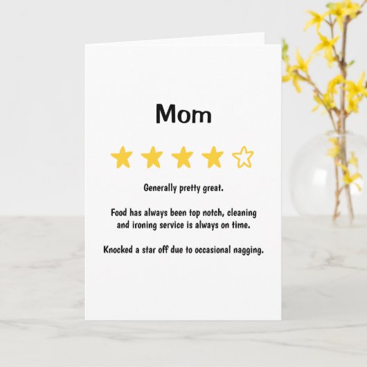 Funny 5 Star Generaal  Good Moederdag Kaart (Gele Bloem)