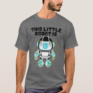 Funny 5e verjaardag gift 5 jaar oude robot Lov T-shirt