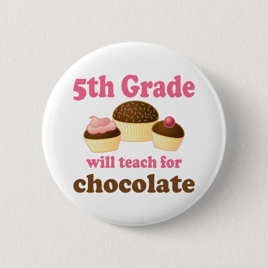 Funny 5th Grade Teacher Button (Voorkant)