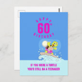 Funny 60e anniversaire citation carte de tortue (Devant / Derrière)