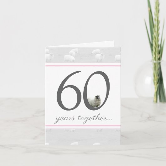Funny 60e carte anniversaire mari/femme diamant (Devant)