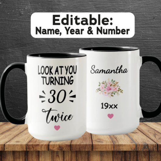 Funny 60th Birthday – Custom Name & Birth Year Mok
