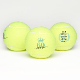 Funny 60th Birthday Custom Queen of the Court Tennisballen