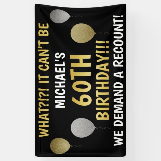 Funny 60th Birthday (Recount) Spandoek (Verticaal)