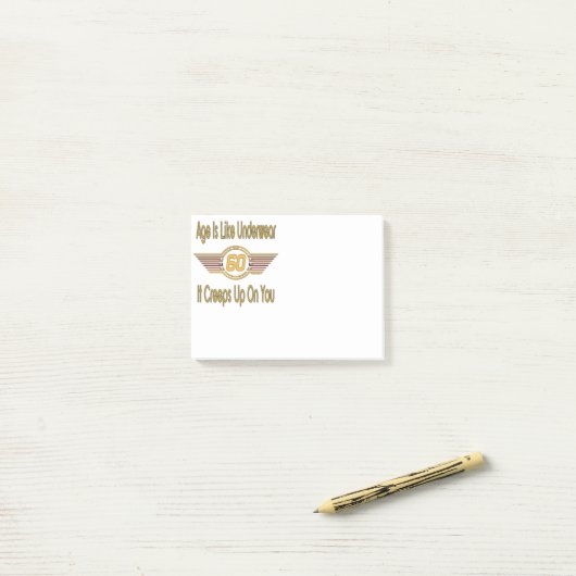 Funny 60th - Leeftijd is als ondergoed Post-it® Notes (Op bureau)