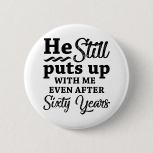 Funny 60th Wedding Jubileum Ronde Button 5,7 Cm