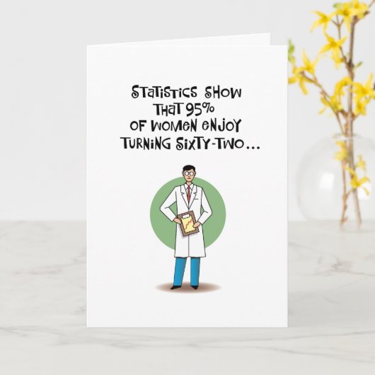 Funny 62e carte de voeux d'anniversaire (Fleur jaune)