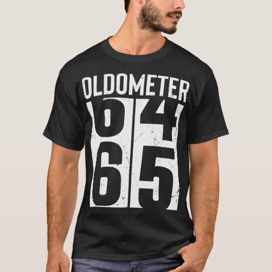 Funny 65 jaar oud 65th Birthday Odometer Oldomete T-shirt (Voorkant)