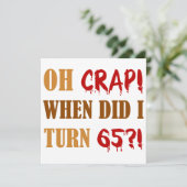 Funny 65th Birthday Gag Gift Kaart (Staand voorkant)