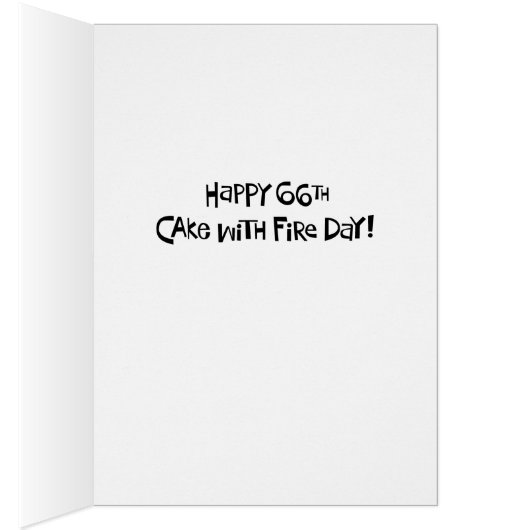Funny 66e gâteau avec feu (Intérieur (Droit))