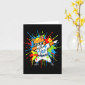 Funny 67 Baseball Dabbing Cat 6 7 Dripng Ice Cream Kaart (Gele Bloem)