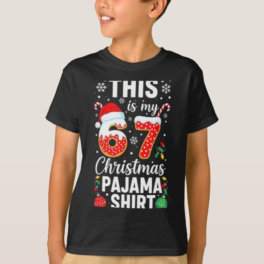 Funny 67 Christmas Pajamas Shirt Six Seven Meme Br (Voorkant)