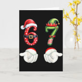 Funny 67 Christmas Pajamas Six Seven Meme 6 7 Elf Kaart (Gele Bloem)