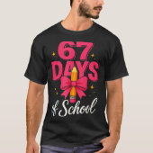 Funny 67 Days Of School Pencil Bow Design  T-shirt (Voorkant)