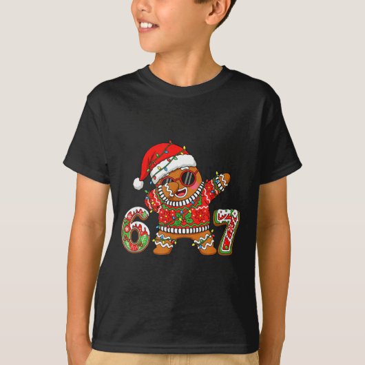 Funny 67 Gingerbread Six Seven Ice Cream Drip Chri T-shirt (Voorkant)